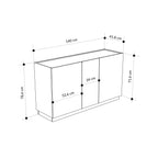 Buffet Dione Chêne & Effet Travertin 140cm