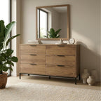Commode large Mars 6 tiroirs chêne Whiskey L140 cm