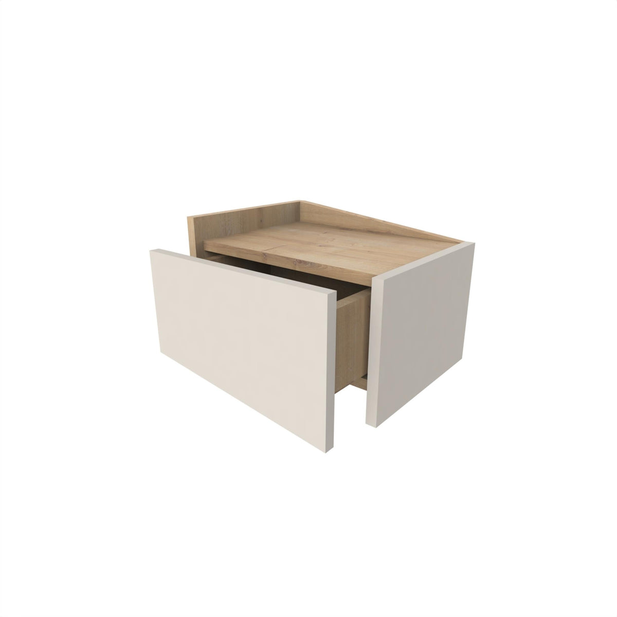 Table de chevet flottante Diago avec tiroir et étagère supérieure - Gauche