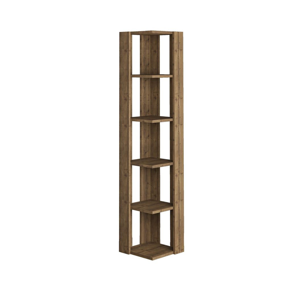Nati Bibliothèque d'Angle Moderne Étagère de Présentation Haute 161cm
