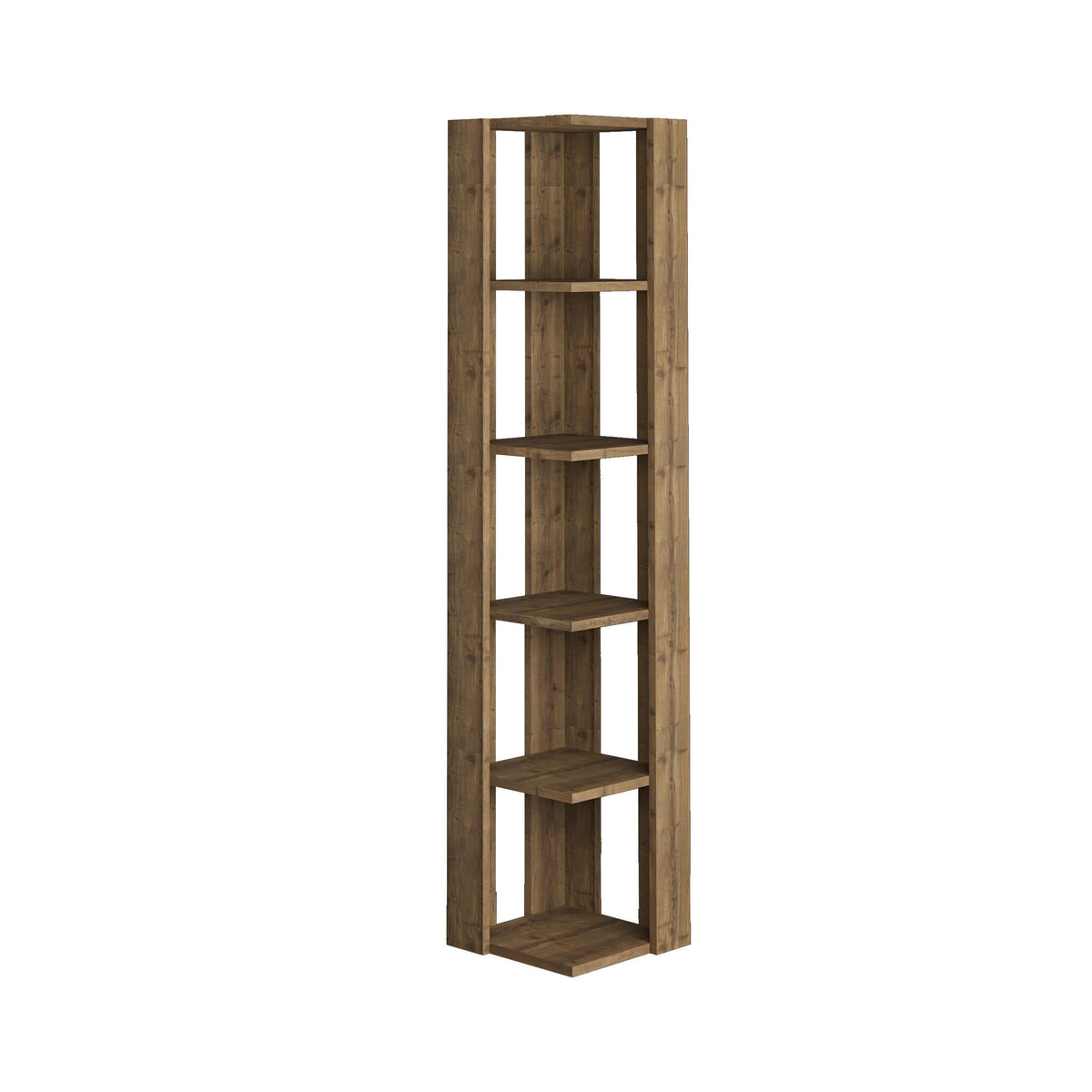 Nati Bibliothèque d'Angle Moderne Étagère de Présentation Haute 161cm