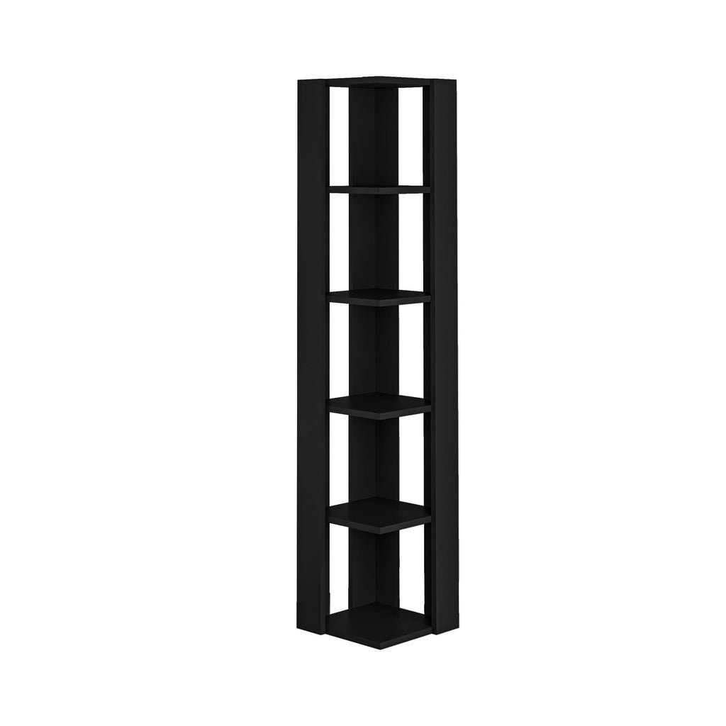 Nati Bibliothèque d'Angle Moderne Étagère de Présentation Haute 161cm