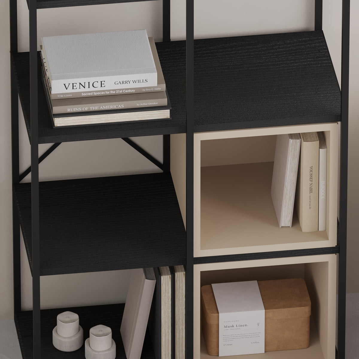 Ensemble Bibliothèque Industrielle Vale Midi 39 x 70,7 x 179 cm