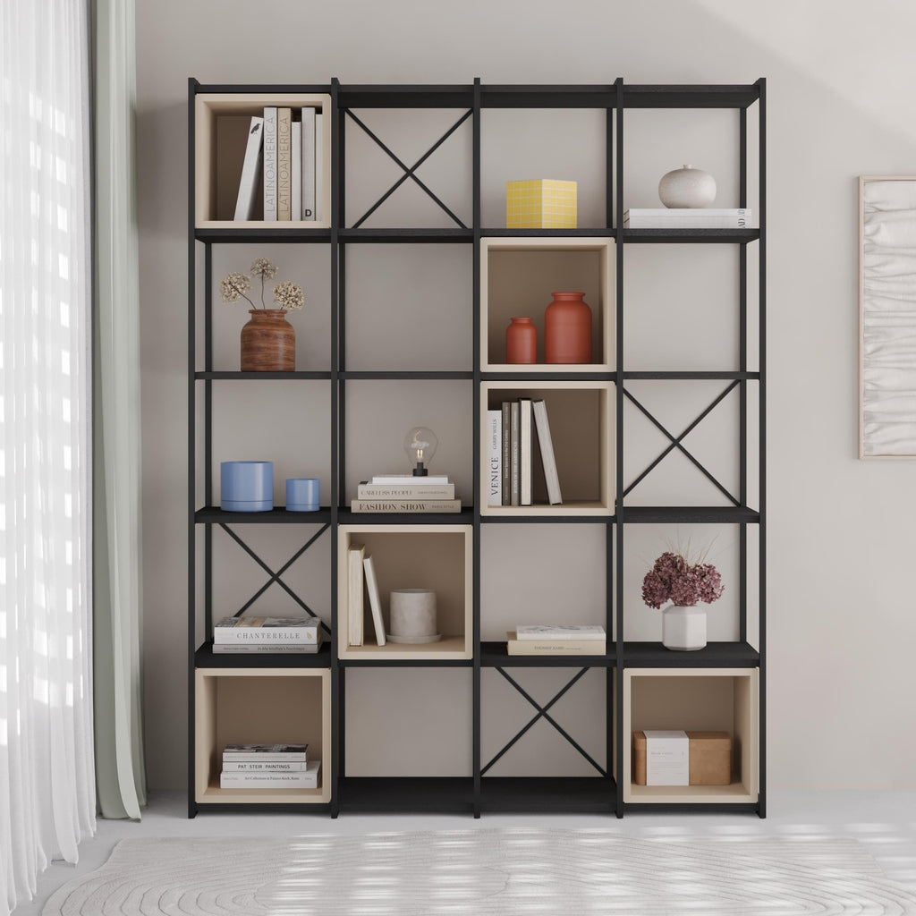 Ensemble bibliothèque industrielle Vale Maxi 39 x 140 x 179 cm