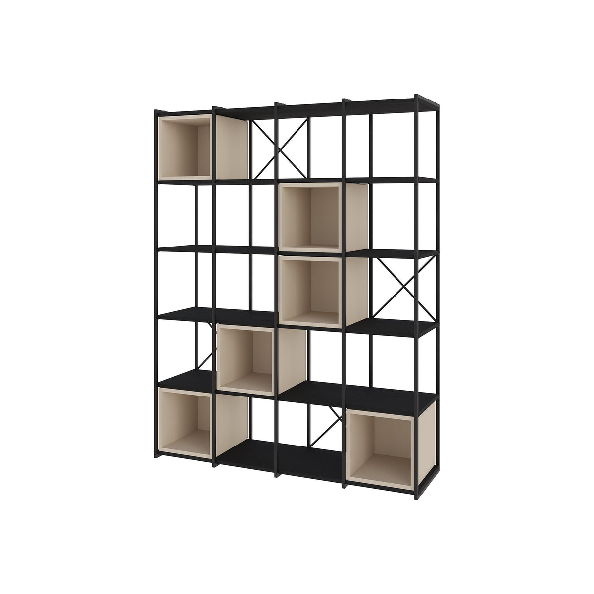 Ensemble bibliothèque industrielle Vale Maxi 39 x 140 x 179 cm