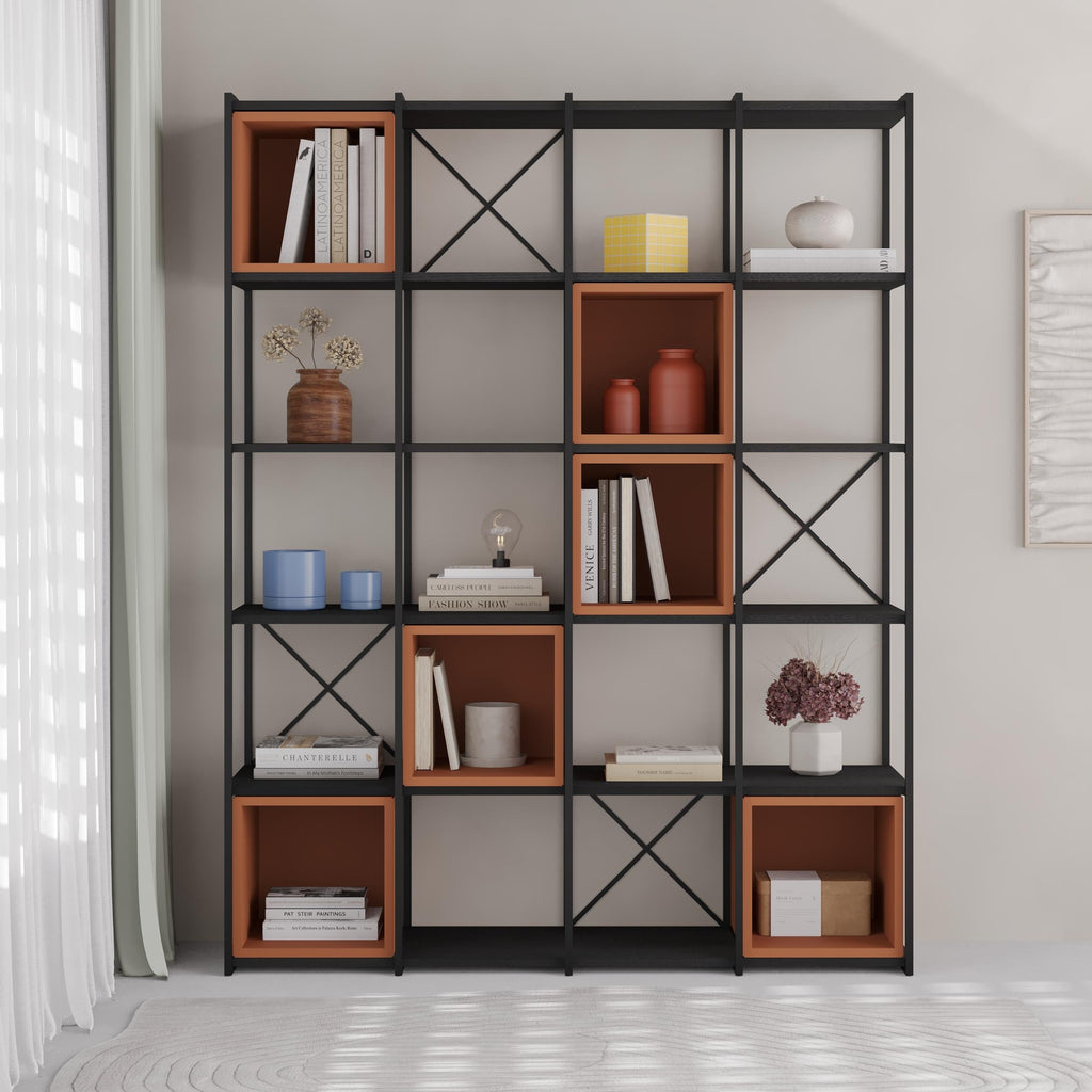 Ensemble bibliothèque industrielle Vale Maxi 39 x 140 x 179 cm