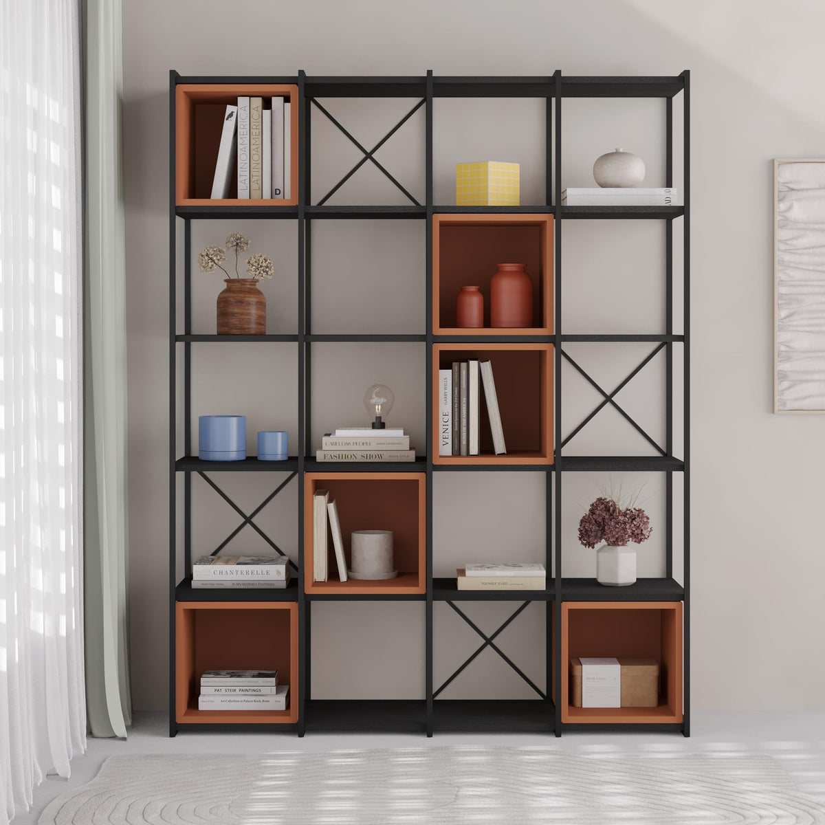 Ensemble bibliothèque industrielle Vale Maxi 39 x 140 x 179 cm