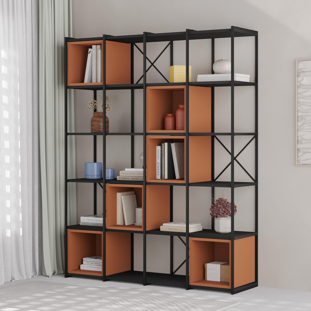 Ensemble bibliothèque industrielle Vale Maxi 39 x 140 x 179 cm
