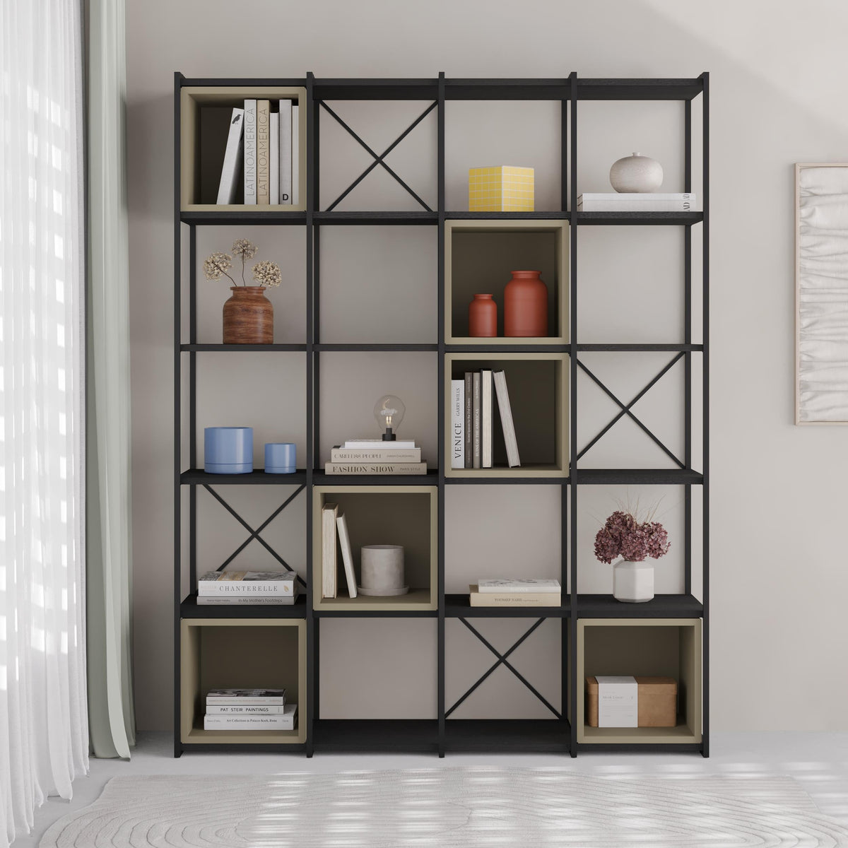 Ensemble bibliothèque industrielle Vale Maxi 39 x 140 x 179 cm
