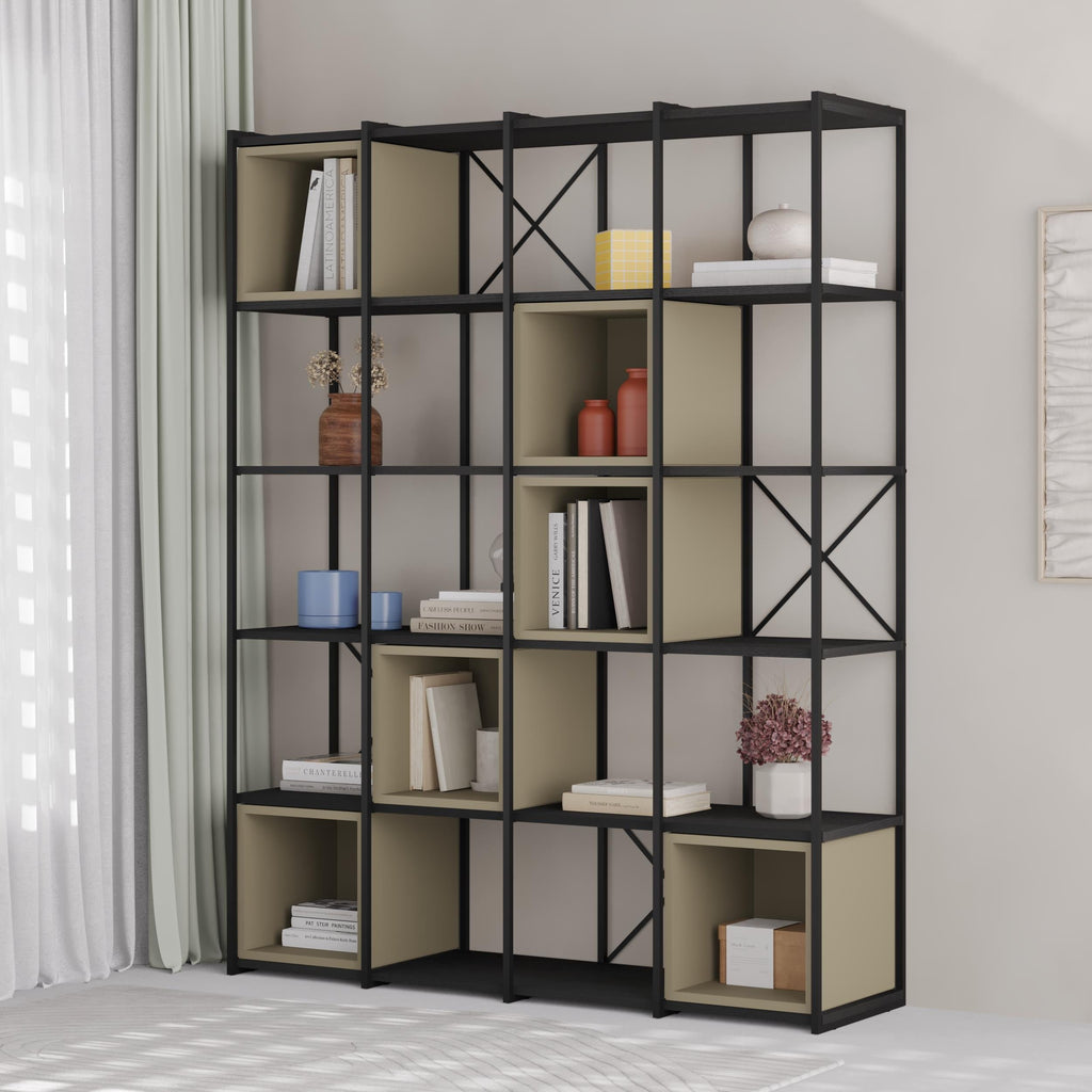 Ensemble bibliothèque industrielle Vale Maxi 39 x 140 x 179 cm