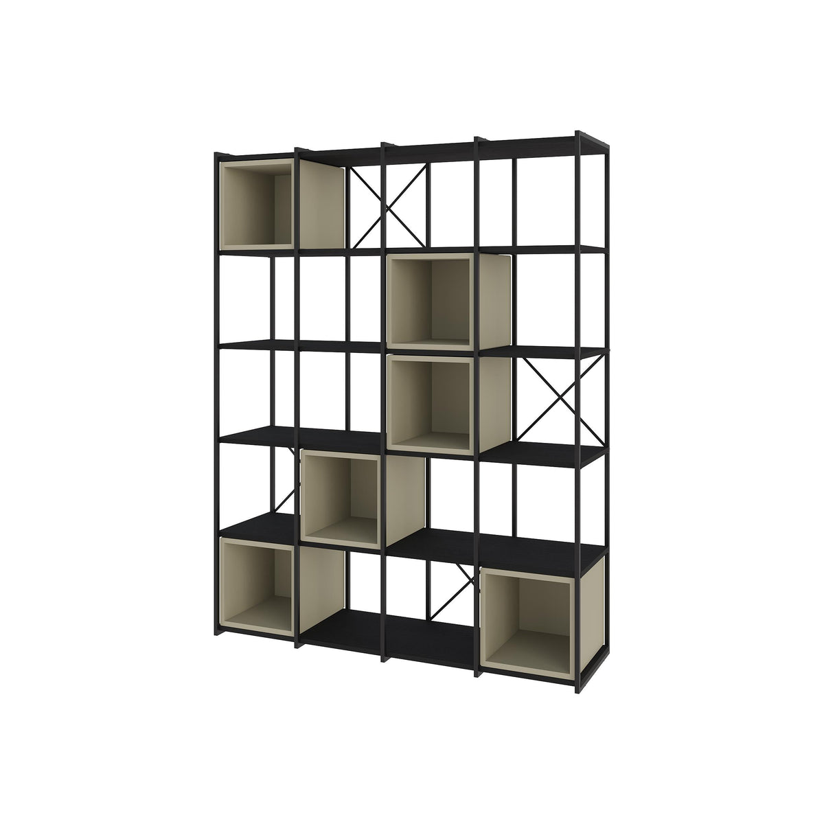 Ensemble bibliothèque industrielle Vale Maxi 39 x 140 x 179 cm