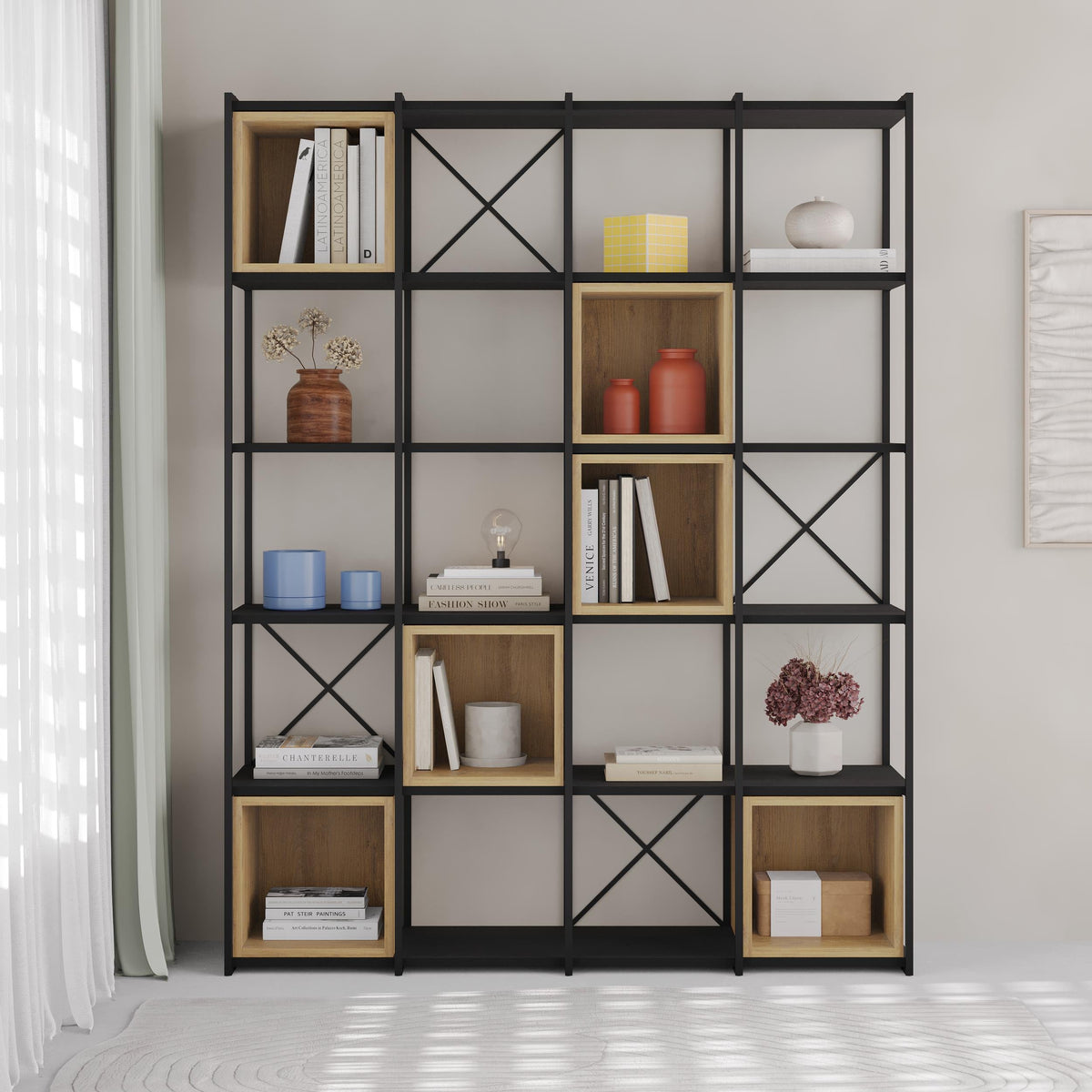 Ensemble bibliothèque industrielle Vale Maxi 39 x 140 x 179 cm