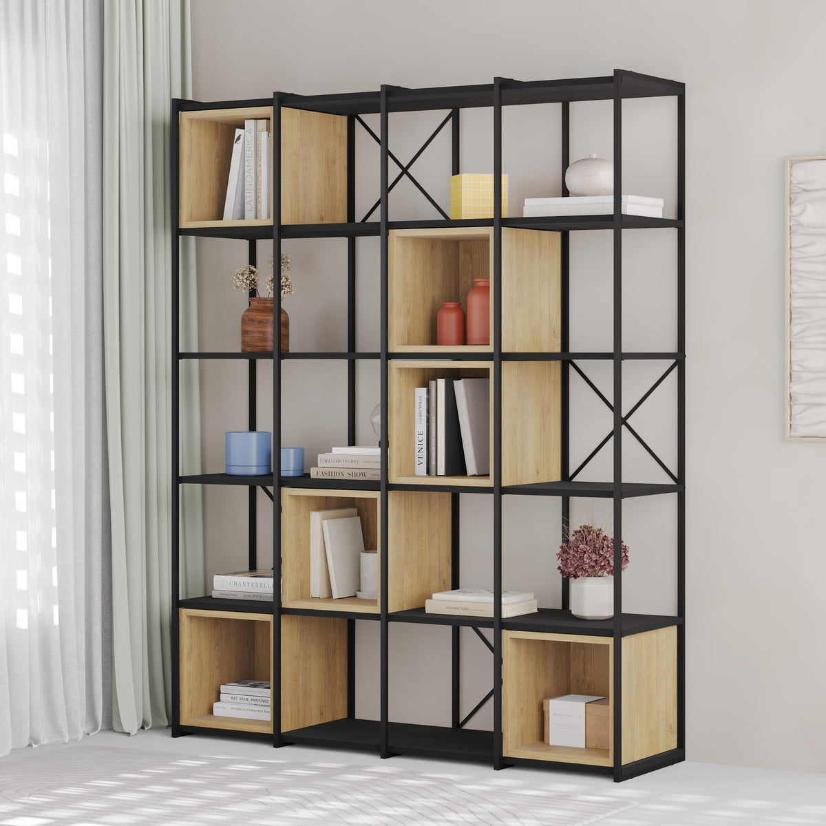 Ensemble bibliothèque industrielle Vale Maxi 39 x 140 x 179 cm