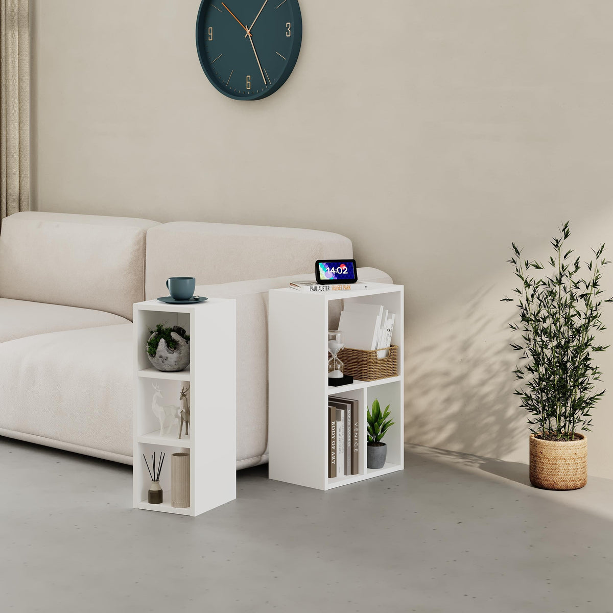 Bibliothèque basse Combayn – Meuble de rangement modulaire