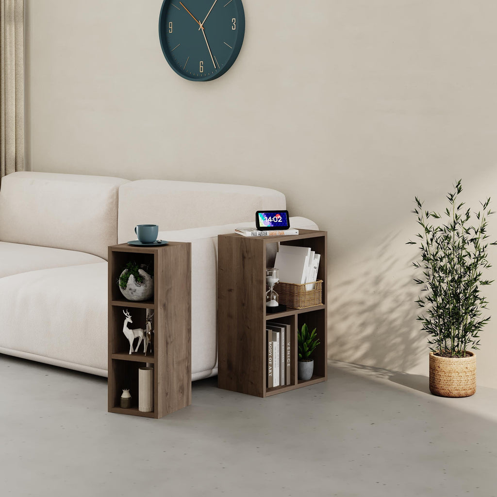 Petite bibliothèque basse Combayn – Meuble de rangement modulaire