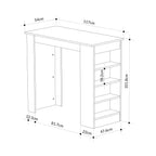 Table de bar de cuisine moderne Swallow – Table à manger avec étagères de rangement