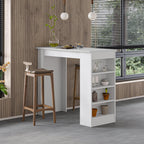 Table de bar de cuisine moderne Swallow – Table à manger avec étagères de rangement