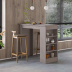Table de bar de cuisine moderne Swallow – Table à manger avec étagères de rangement