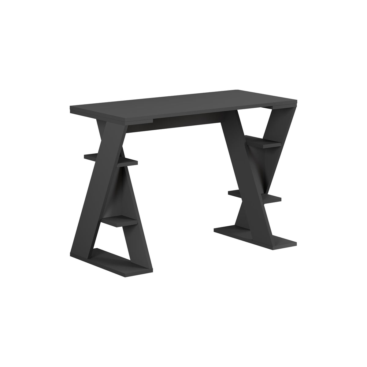 Bureau d'étude moderne Papillon avec étagères - L 106 cm