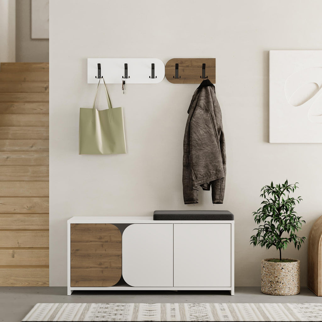 Meuble à chaussures et portemanteau Moni