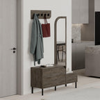 Meuble d'entrée Mila 3-en-1 avec miroir et range-chaussures
