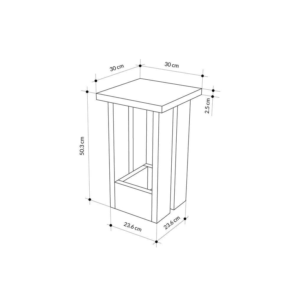 Table d'appoint Tasos – Table d'appoint compacte et moderne pour chevet et canapé