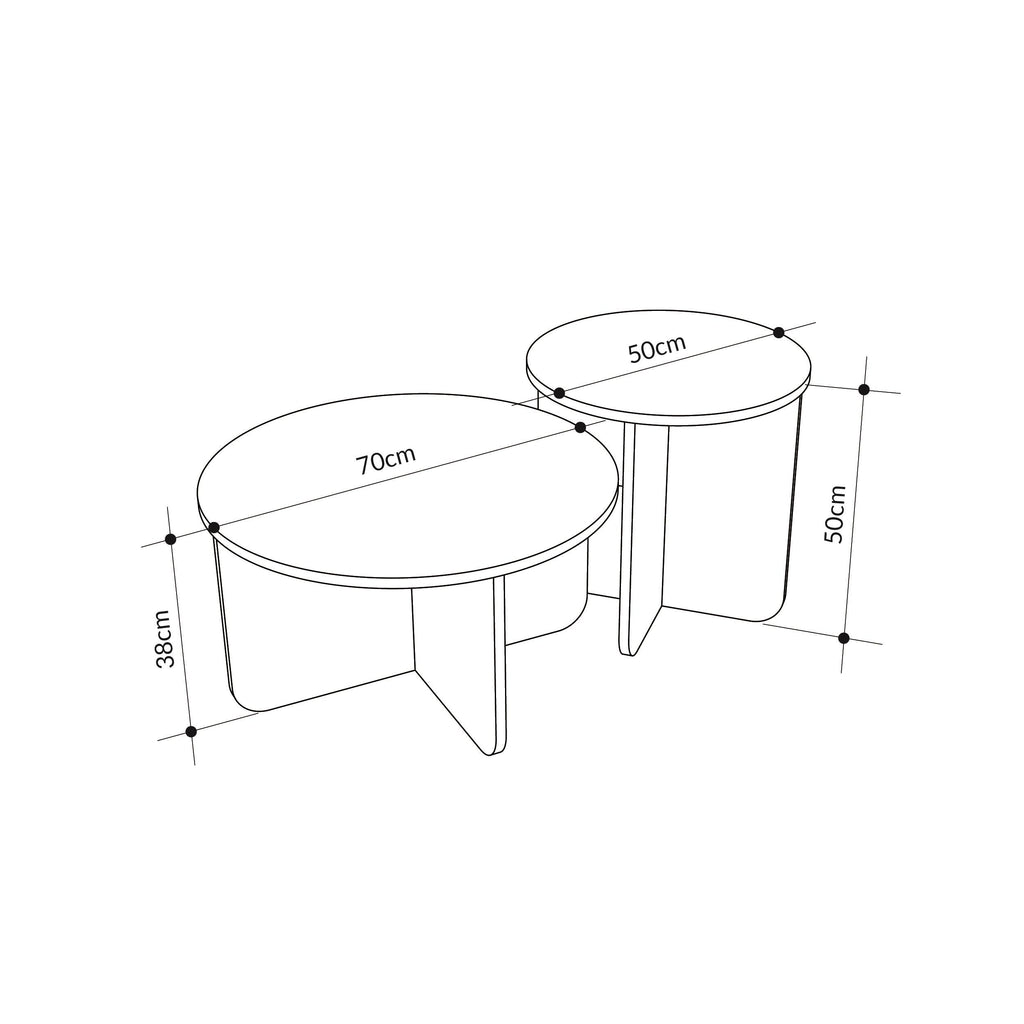 Table basse 2 pièces Hillary Modern
