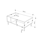 Table basse Vena moderne frêne vert 100 x 60 cm