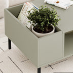 Table basse Vena moderne frêne vert 100 x 60 cm