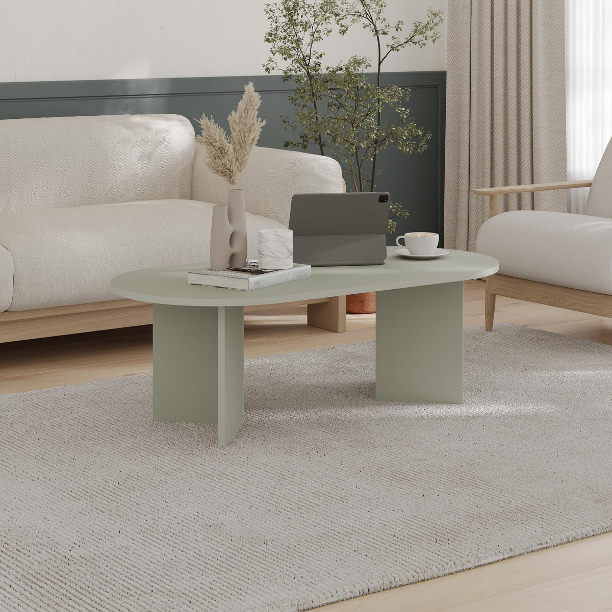Table basse ovale Sable 119 x 60 cm