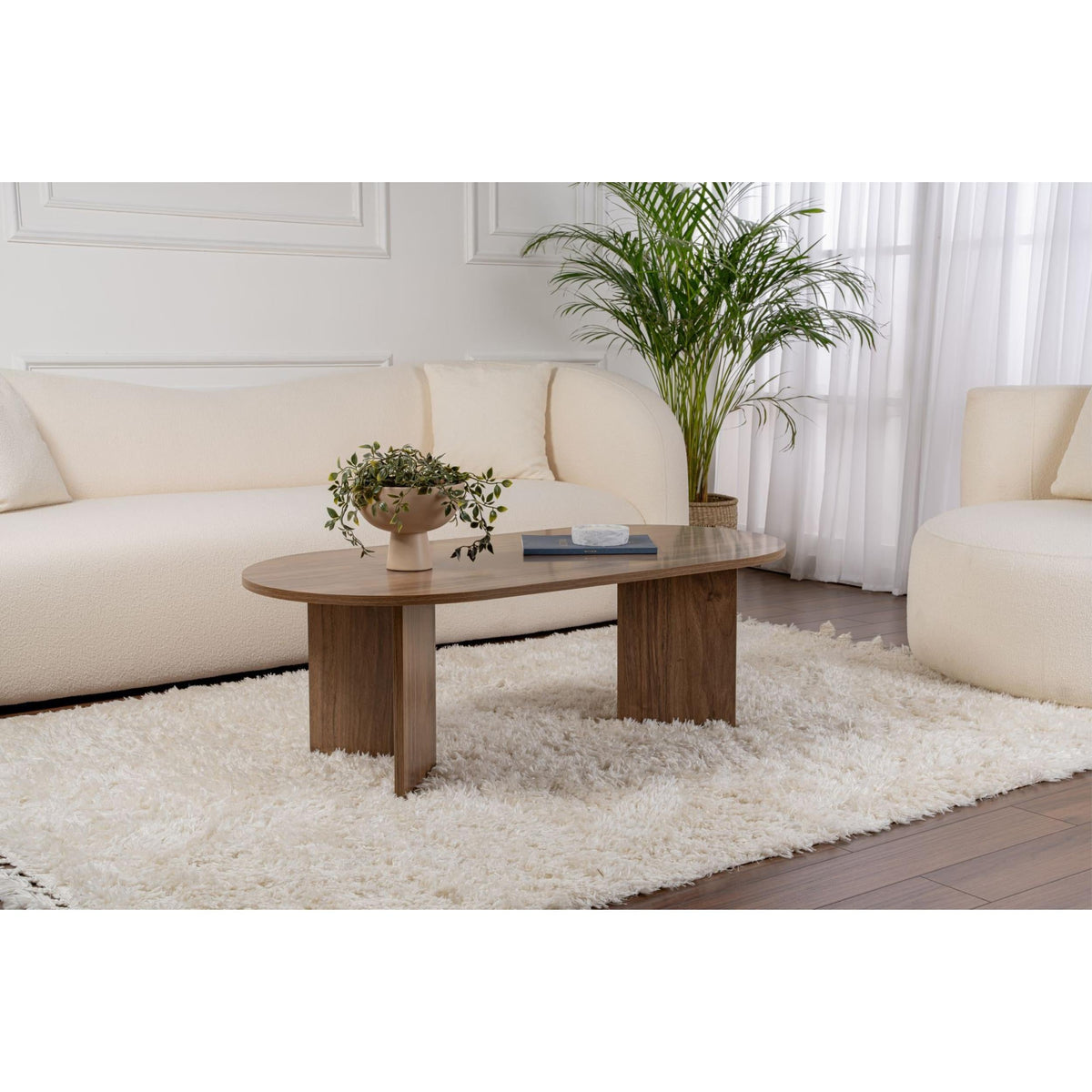Table basse ovale Sable 119 x 60 cm