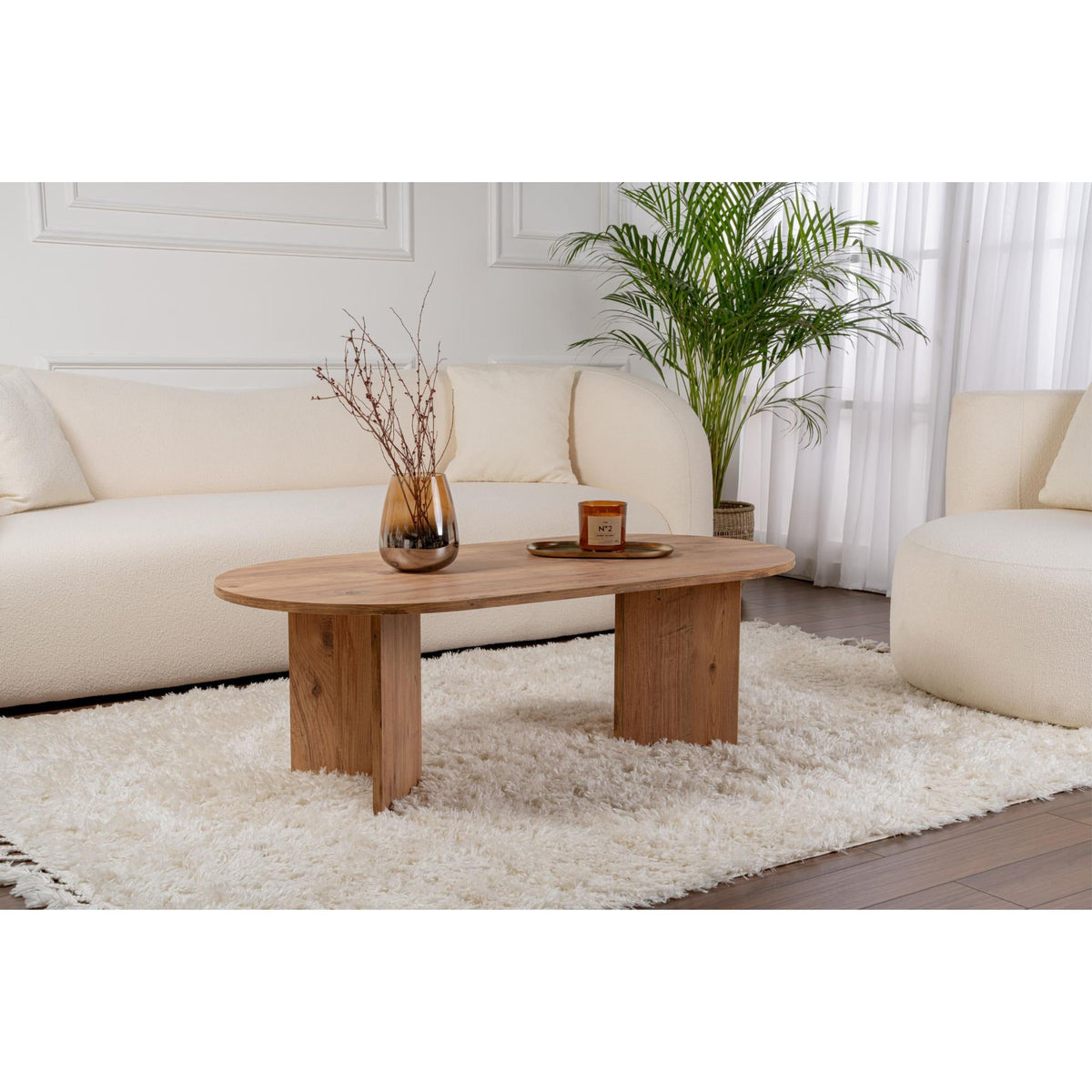 Table basse ovale Sable 119 x 60 cm