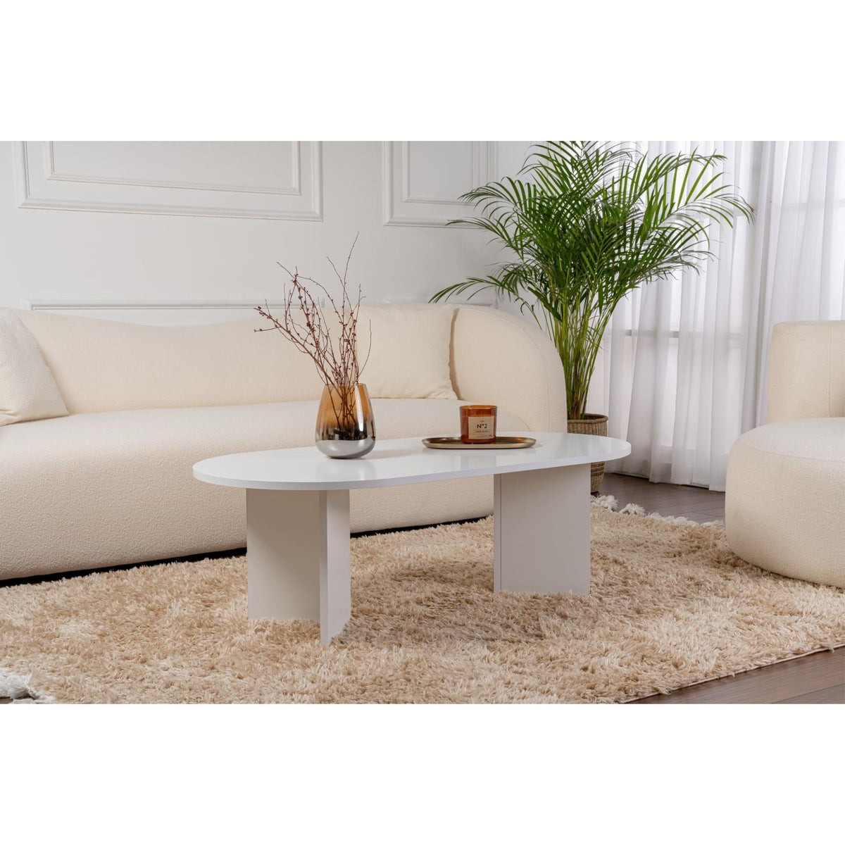 Table basse ovale Sable 119 x 60 cm