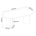 Table basse ovale Sable 119 x 60 cm
