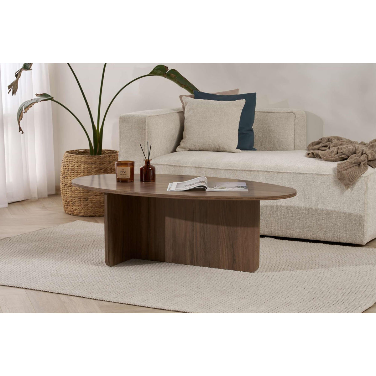 Table basse ovale Orba 120 x 65 x 40 cm