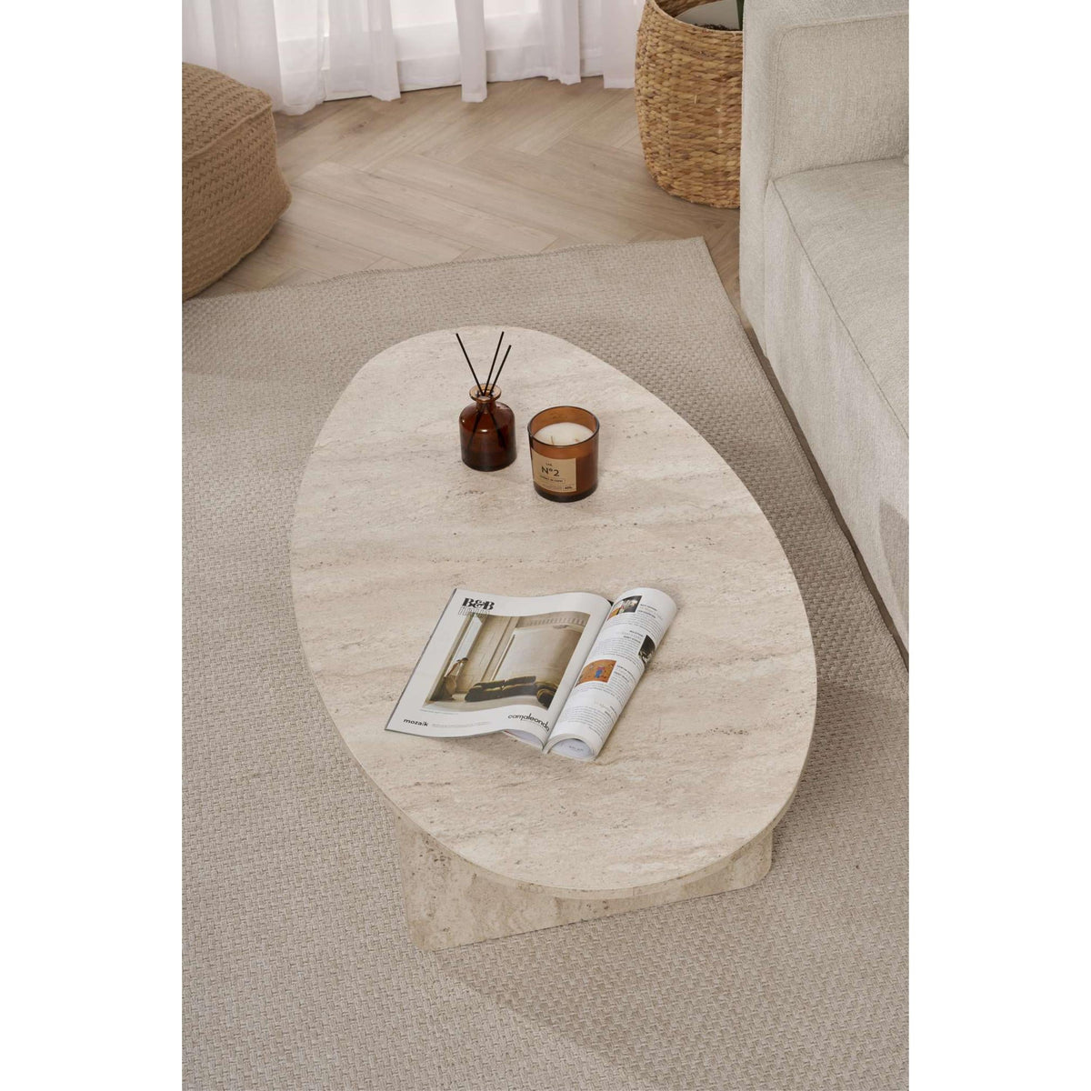 Table basse ovale Orba 120 x 65 x 40 cm