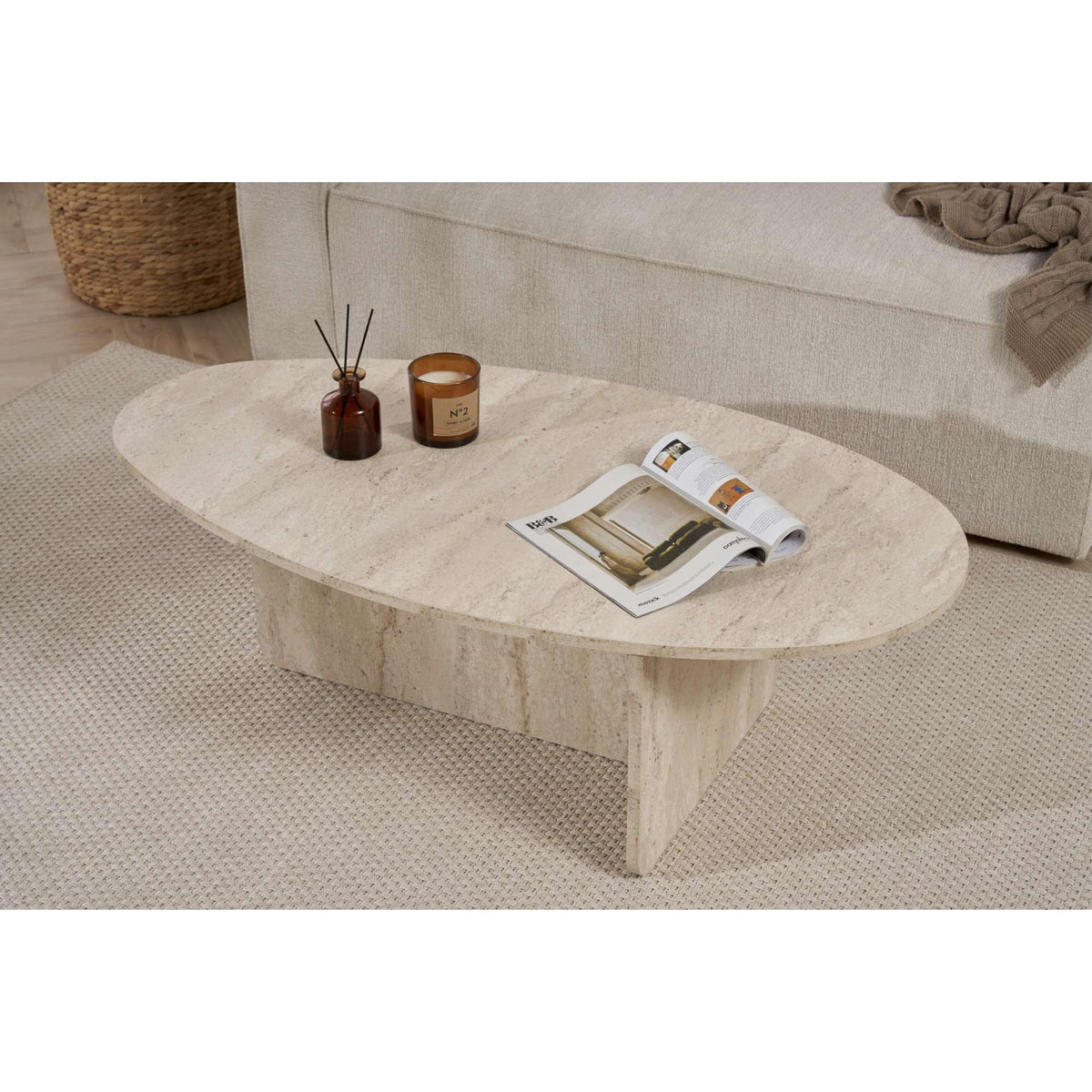 Table basse ovale Orba 120 x 65 x 40 cm
