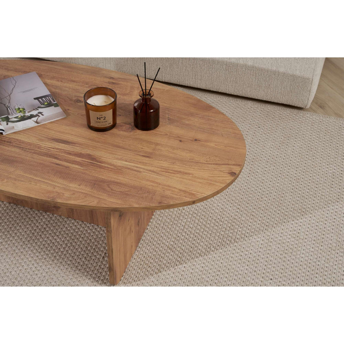 Table basse ovale Orba 120 x 65 x 40 cm