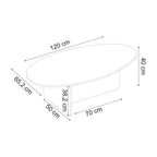 Table basse ovale Orba 120 x 65 x 40 cm