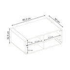 Table basse Rovel en chêne naturel avec étagères