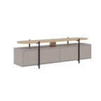 Meuble TV moderne Hanley avec centre multimédia et armoire de rangement 160 cm