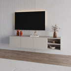 Meuble TV Conrad – 180 cm – 3 portes à fermeture amortie, centre de divertissement mural