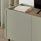 Meuble TV Norm 3 portes Chêne naturel-Grès 140 cm