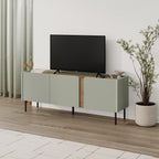 Meuble TV Norm 3 portes Chêne naturel-Grès 140 cm