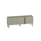 Meuble TV Norm 3 portes Chêne naturel-Grès 140 cm