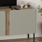 Meuble TV Norm 3 portes Chêne naturel-Grès 140 cm