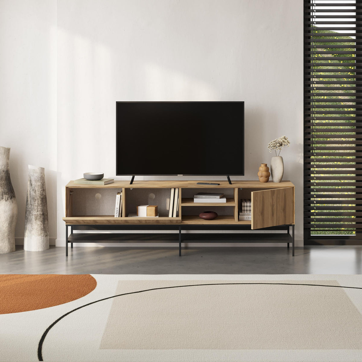 Meuble TV Amira – Meuble TV moderne avec rangement – Plusieurs coloris