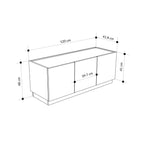 Meuble TV Dione effet chêne et travertin 120 cm