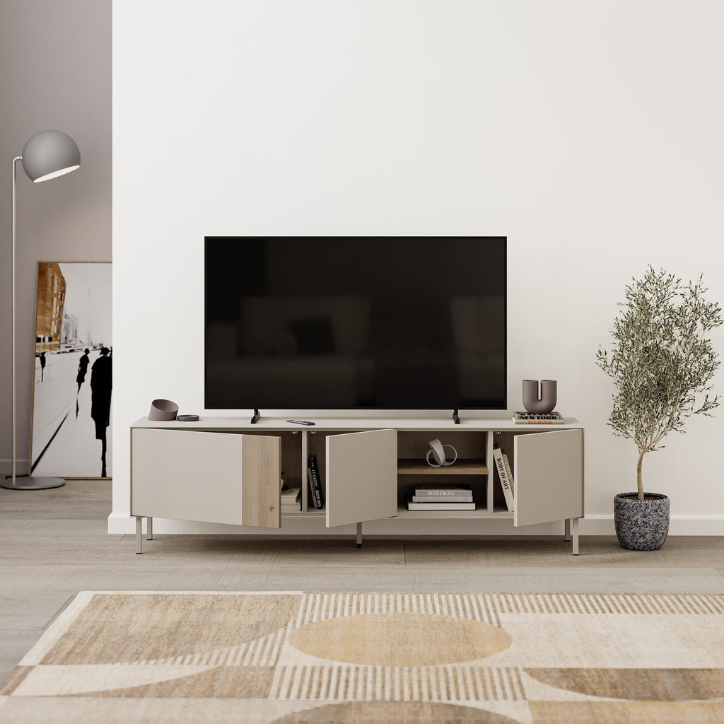 Meuble TV Vena 3 Portes - Étagères Ouvertes 180 cm