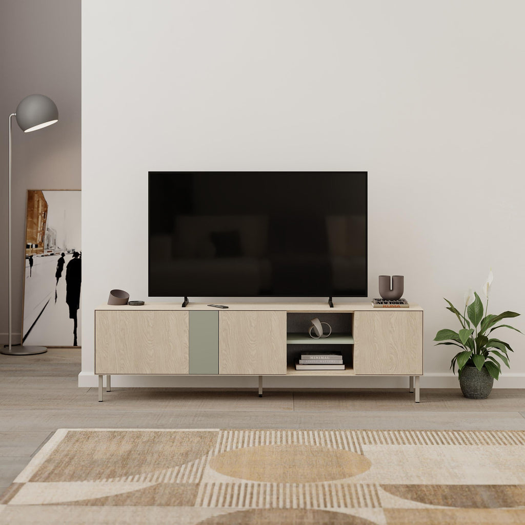 Meuble TV Vena 3 Portes - Étagères Ouvertes 180 cm
